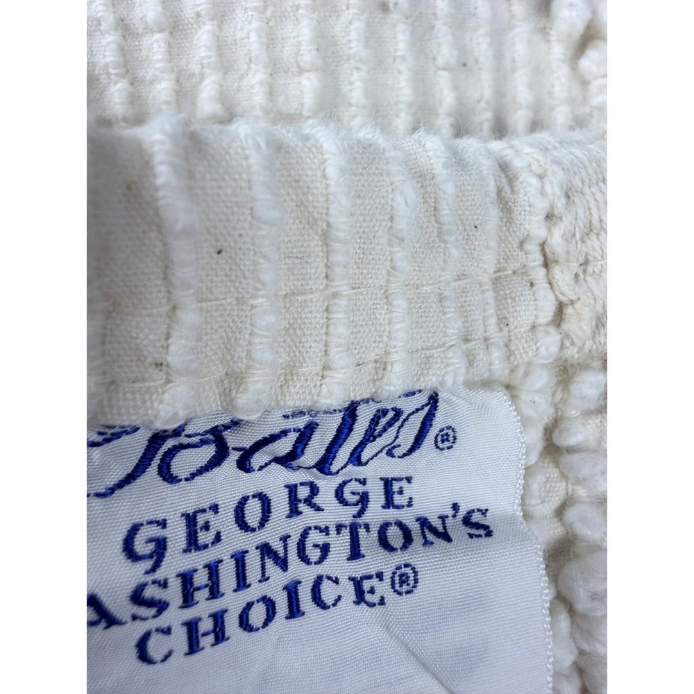 Bates George Washingtons Choice Bedspread Cream Cotton Hobnail Fringe Vintage